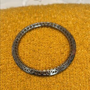 Silver Geometric Bangle Bracelet